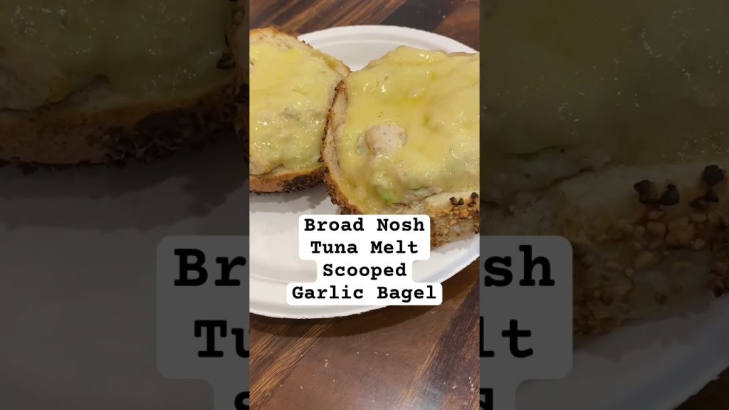 Broad Nosh Tuna Melt on Scooped Garlic Bagel NYC #shorts