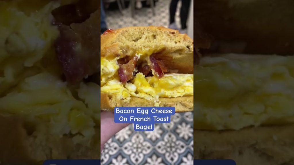 BEC Bacon egg cheese on French toast bagel. Broad nosh bagels Nyc #shorts