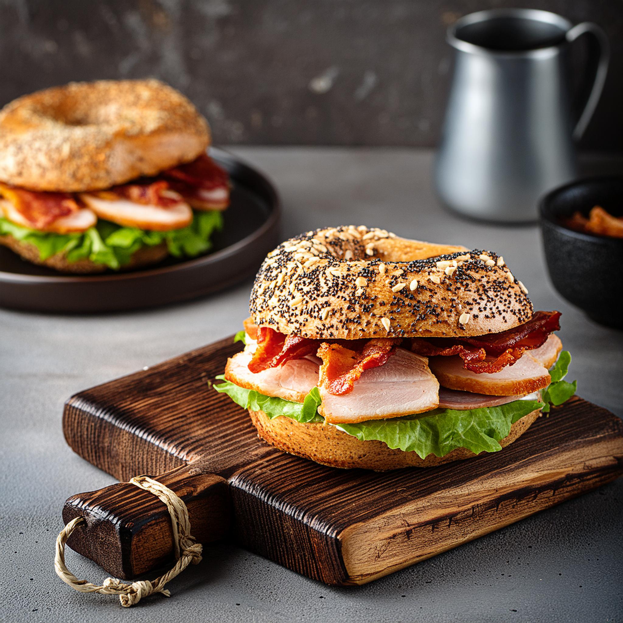 Broad Nosh Bagel Deli Catering Turkey Club Sandwich