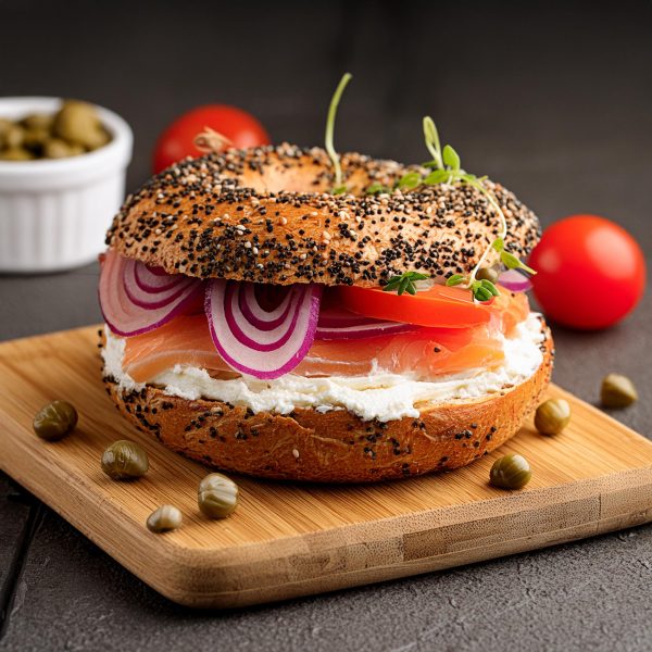 Broad Nosh Bagel Deli Catering Sable Cream Cheese Sandwich