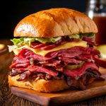 Carnegie Deli mile high pastrami Sandwich