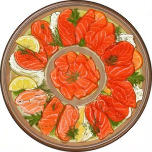 Smoked Salmon Lox, Sable & Cream Cheese Platter